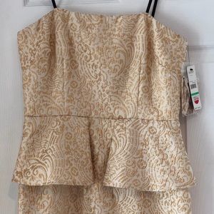 Strapless peplum cocktail dress